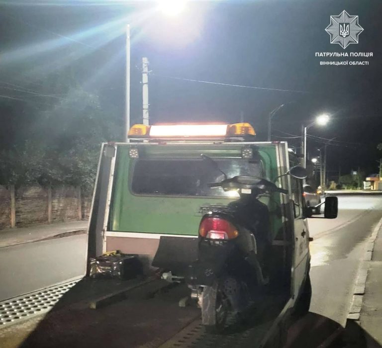 У Вінниці затримали нетверезого водія скутера