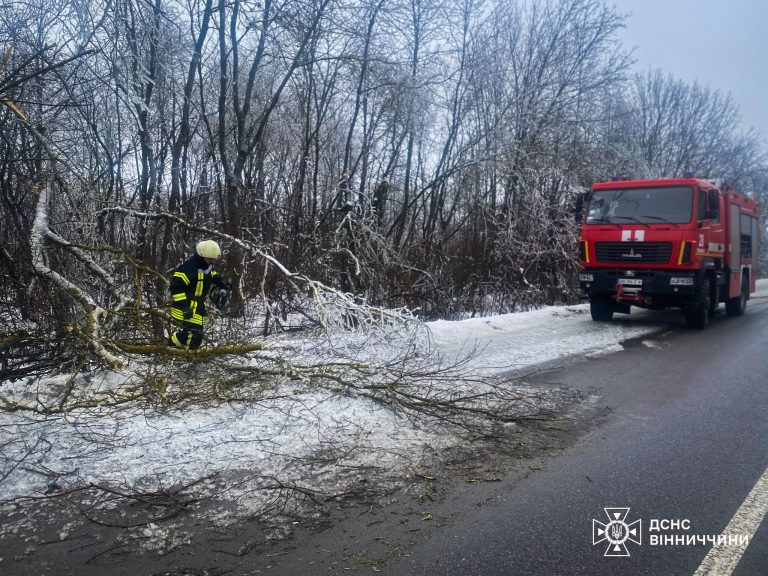 Ожеледиця ускладнила рух: на Вінниччині працювали підрозділи ДСНС