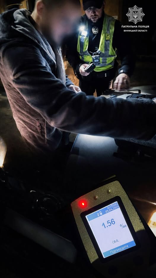 Майже у вісім разів вище норми: у Вінниці зупинили нетверезого водія