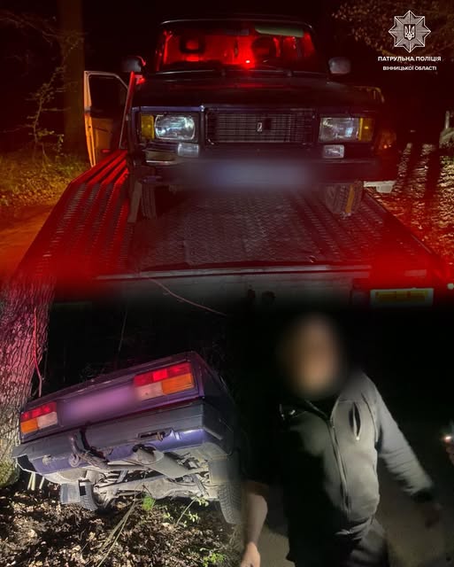 На Вінниччині водій тікав від патрульних і з’їхав у кювет: у чоловіка виявили ознаки сп’яніння