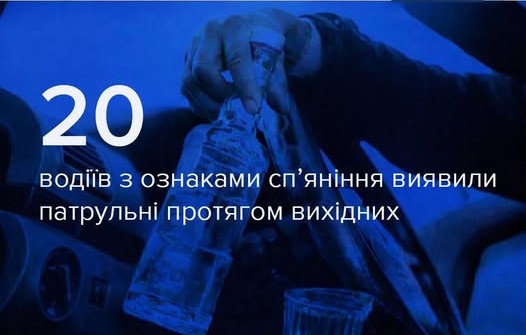 За вихідні у Вінниці виявили 20 водіїв з ознаками сп’яніння