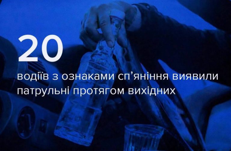 За вихідні на Вінниччині виявили 20 водіїв з ознаками сп’яніння