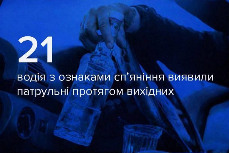 На Вінниччині за вихідні виявили 21 водія з ознаками сп’яніння