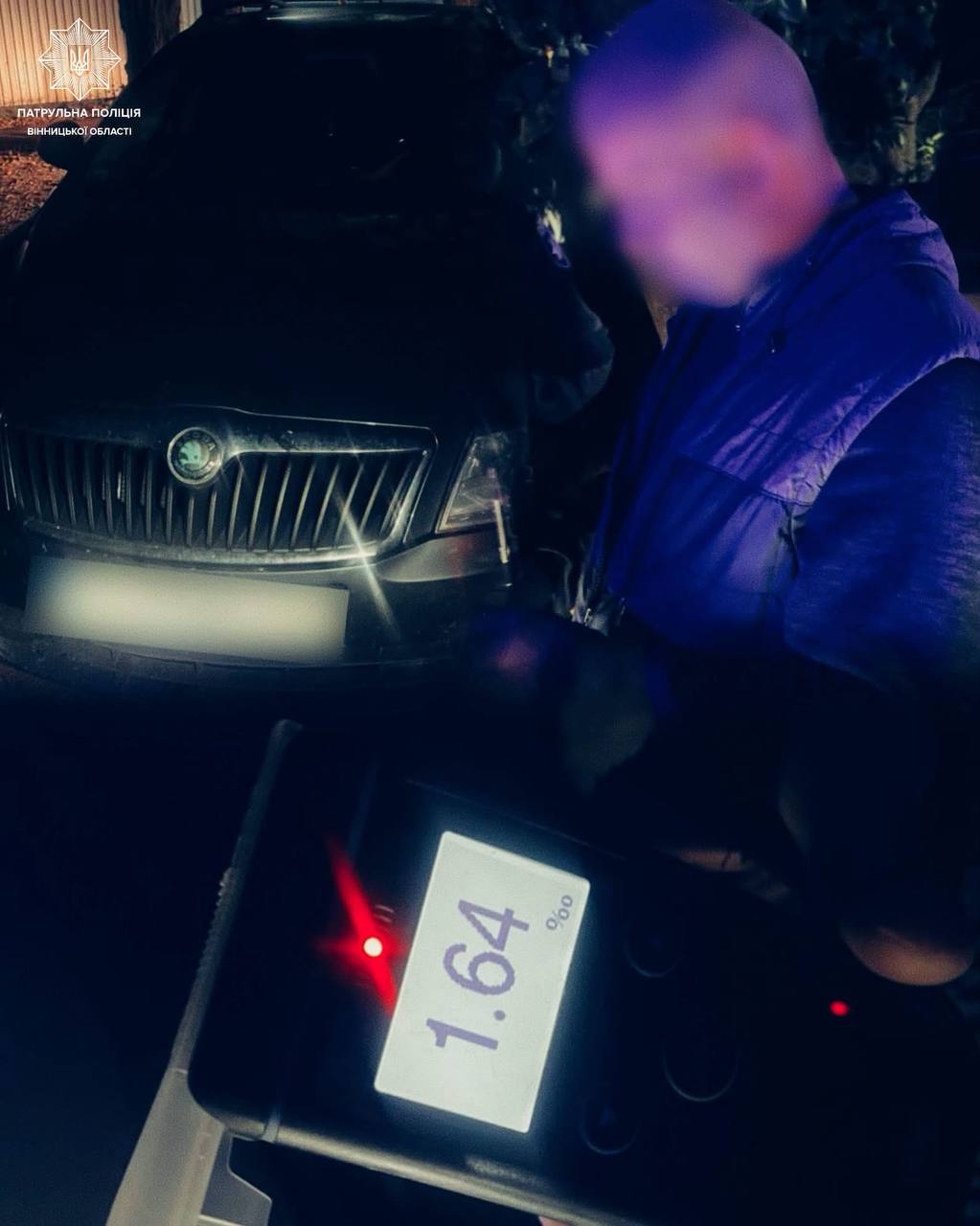 У Вінниці під час комендантської години зупинили водія з 1,64 проміле алкоголю