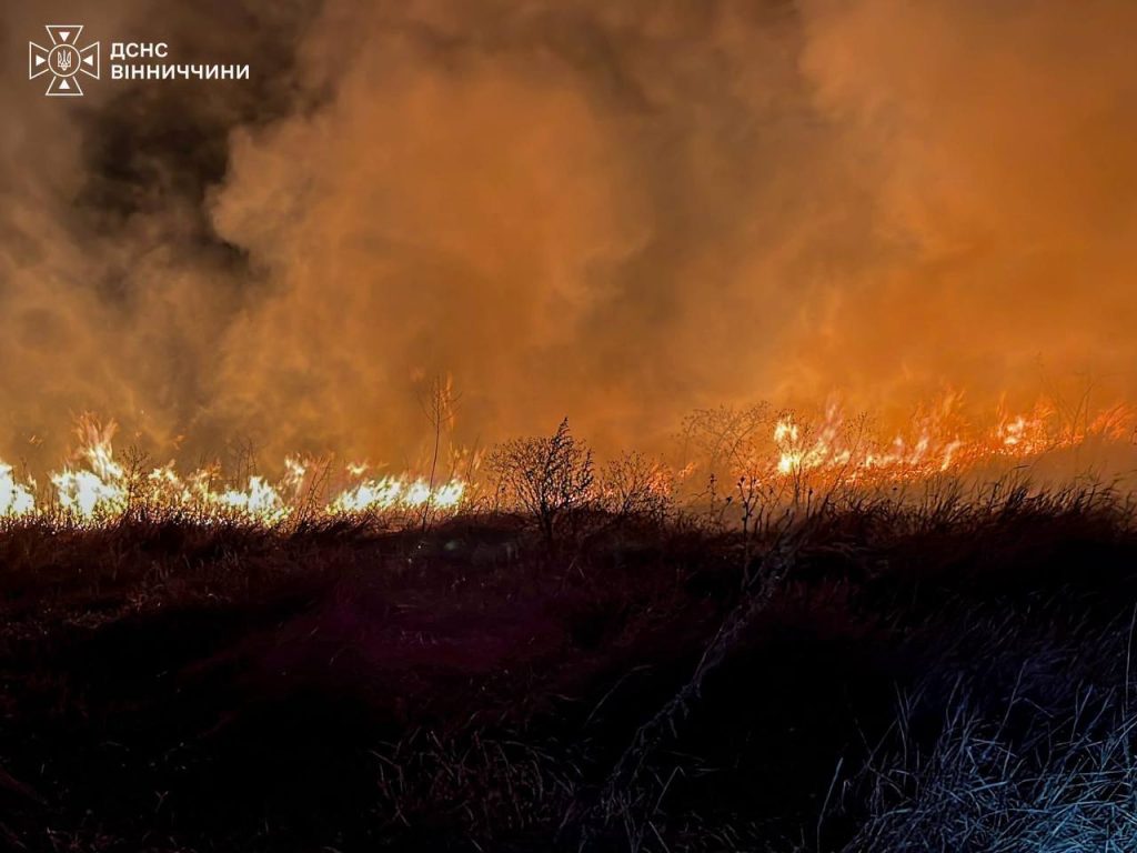 На Вінниччині за добу сталося 13 пожеж на відкритих територіях