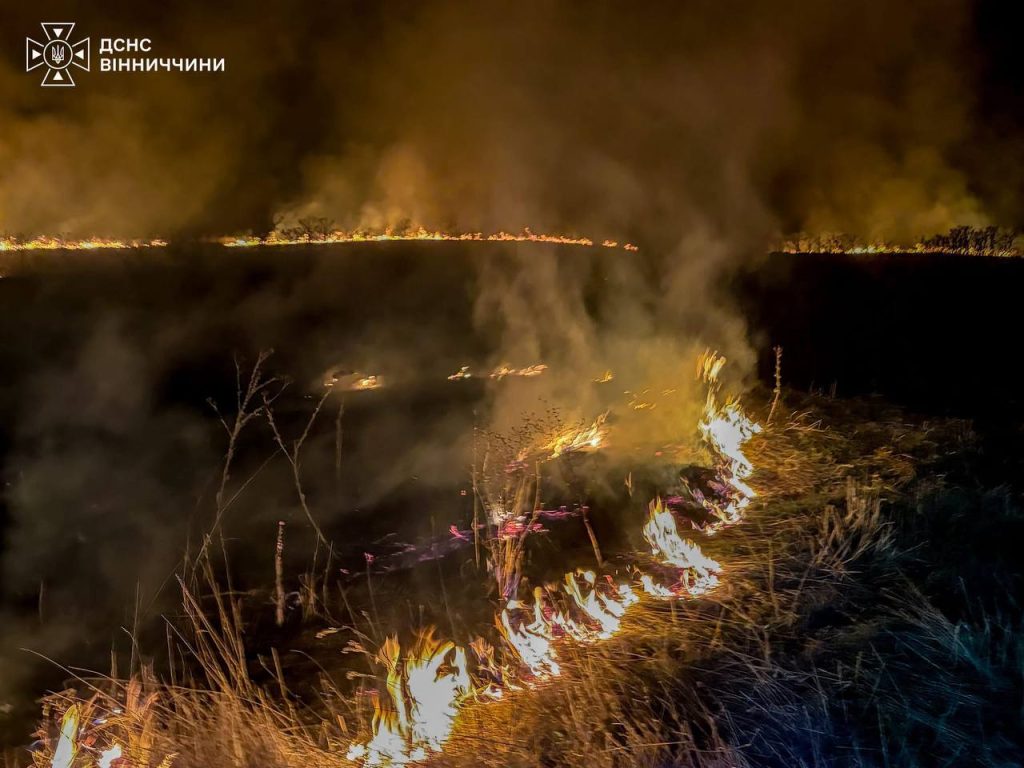 На Вінниччині за добу ліквідували чотири пожежі: три сталися на відкритих територіях